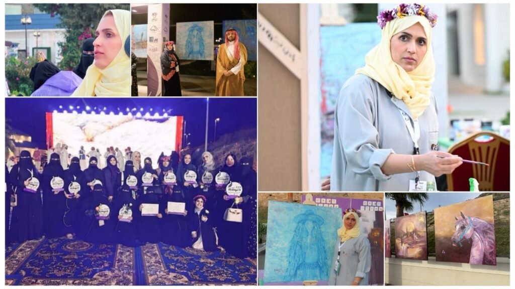 الفنانة التشكيلية أماني غيث تترك بصمة فنية مميزة في ملتقى ربيع تنومة الدولي للفنون البصرية 2025