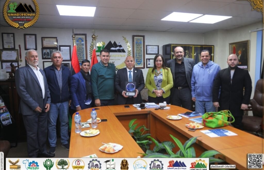 وفد ليبي من المنطقة الحرة بمصراته والنقابة العامة للعمال بليبيا يزور مجمع عمال مصر لتفعيل العمل المشترك بين الجانبين في مجالات التدريب والتأهيل وتشغيل المصانع المتوقفة وتطوير التعليم الفني والمهني 